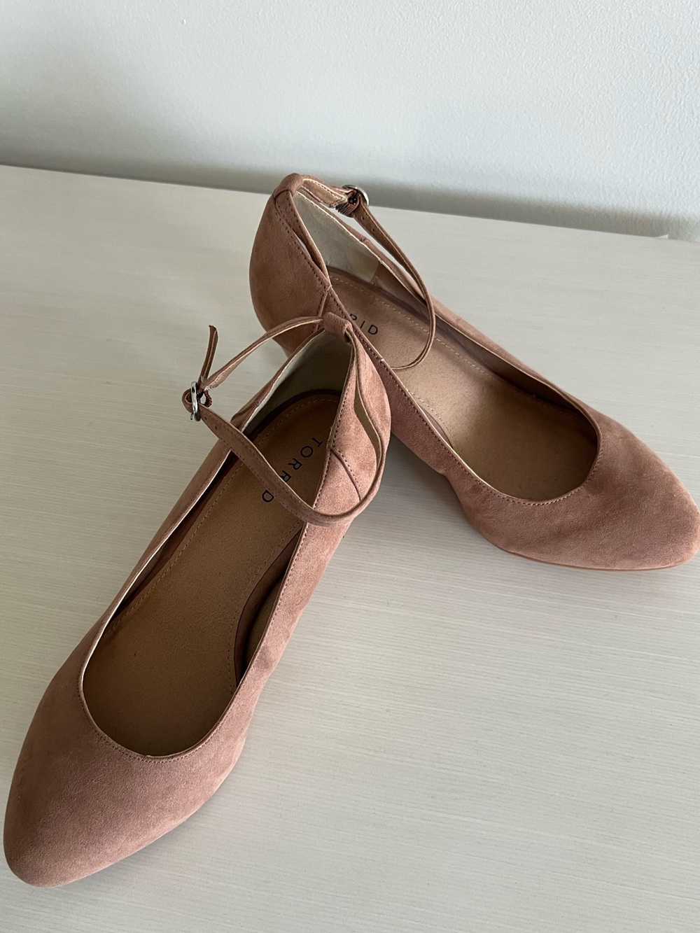 torrid Mauve Suede Ankle-Strap Wedges